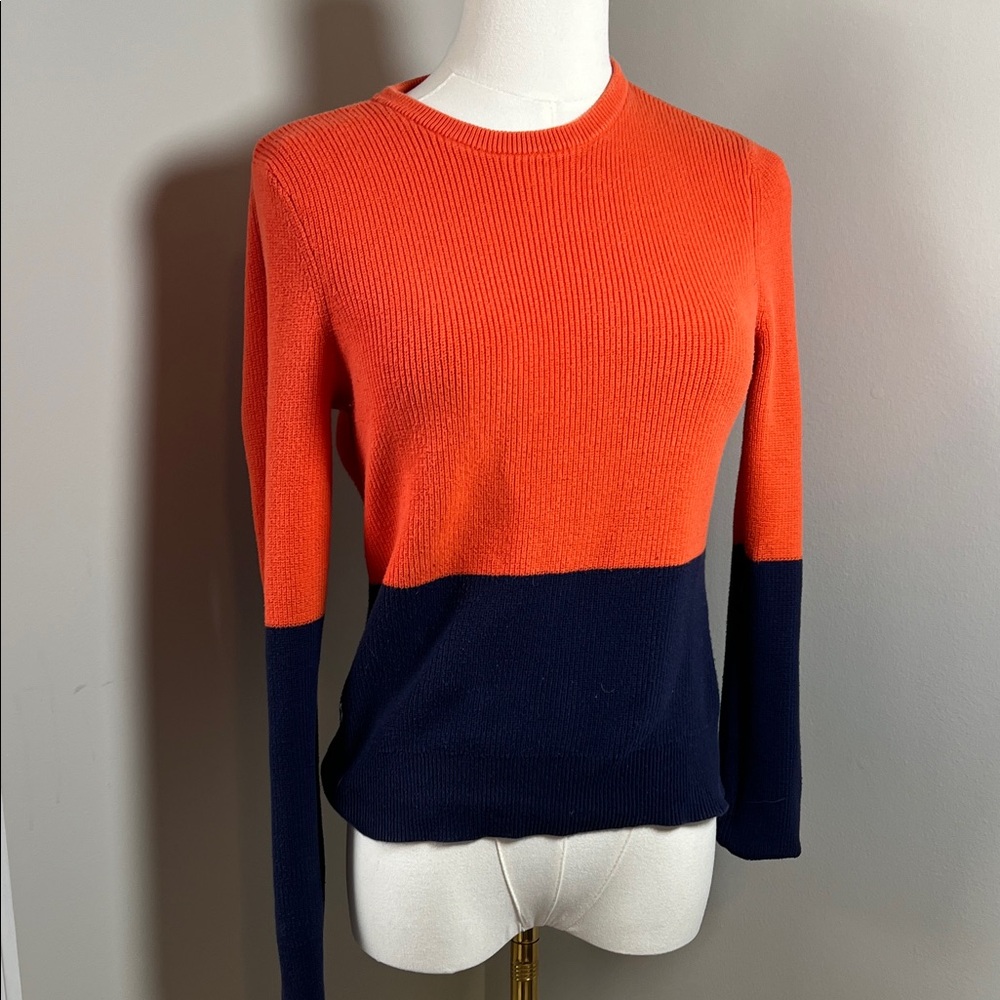 Ralph Lauren Orange and Navy Crew Neck Sweater